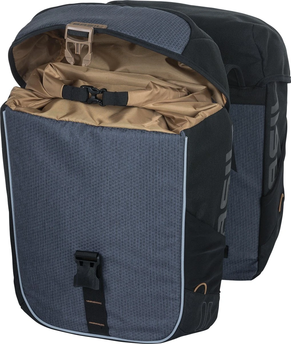 Basil Miles Dubbele Fietstas - Zwart - 34 Liter - Afbeelding 5