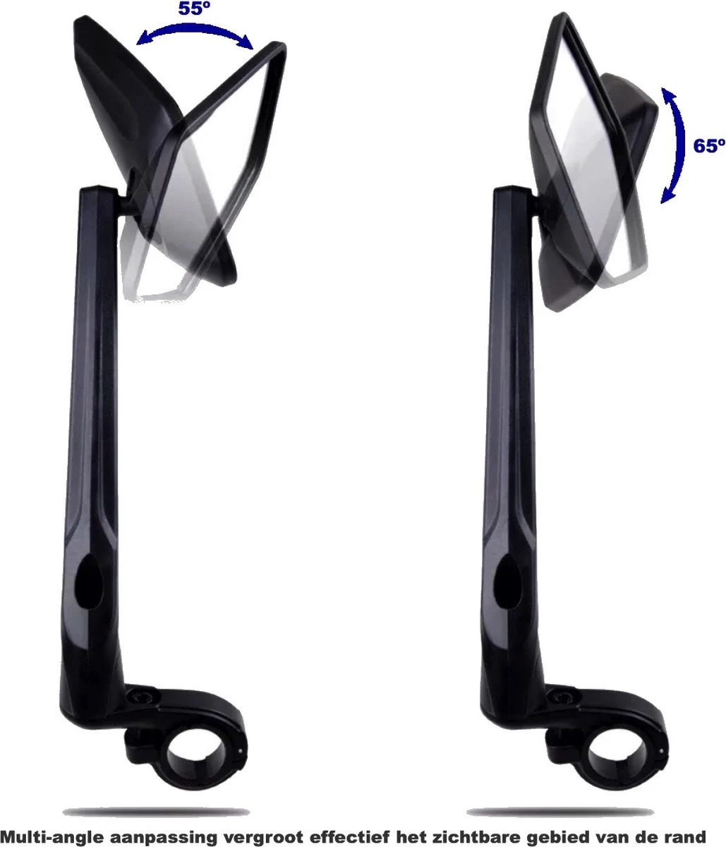 Beyond Gold - Fietsspiegel - Links - Reflectie Strip - E Step - Elektrische Fiets - Mountain Bike - Incl Grote Kijkhoek - Achteruitkijkspiegel - 360º Verstelbaar - Multifunctioneel - Incl Inbussleutel - Fiets Spiegel - Afbeelding 11