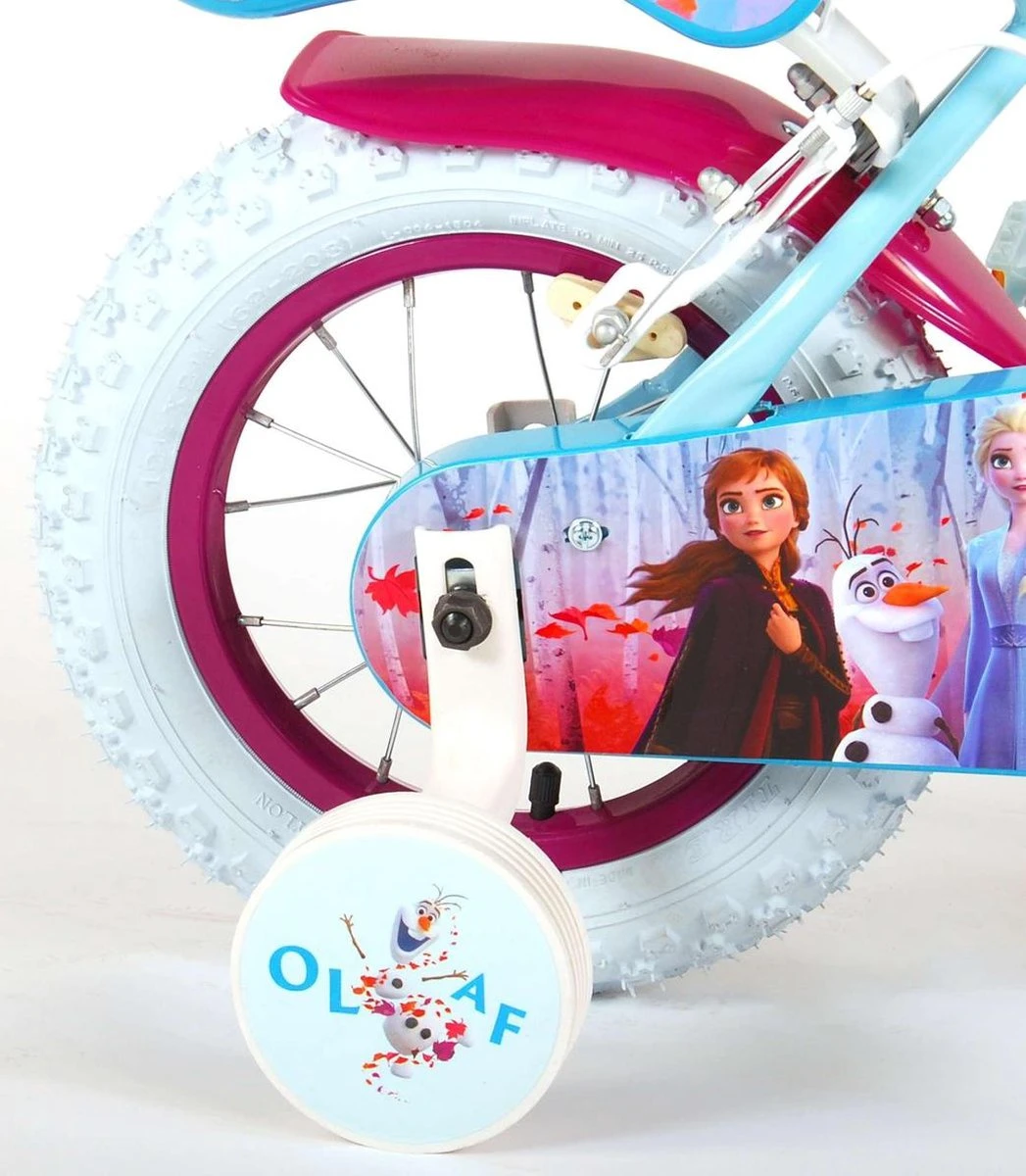Volare Disney Frozen 2 Kinderfiets - Meisjes - 12 Inch - Blauw/Paars - Twee Handremmen - Afbeelding 6