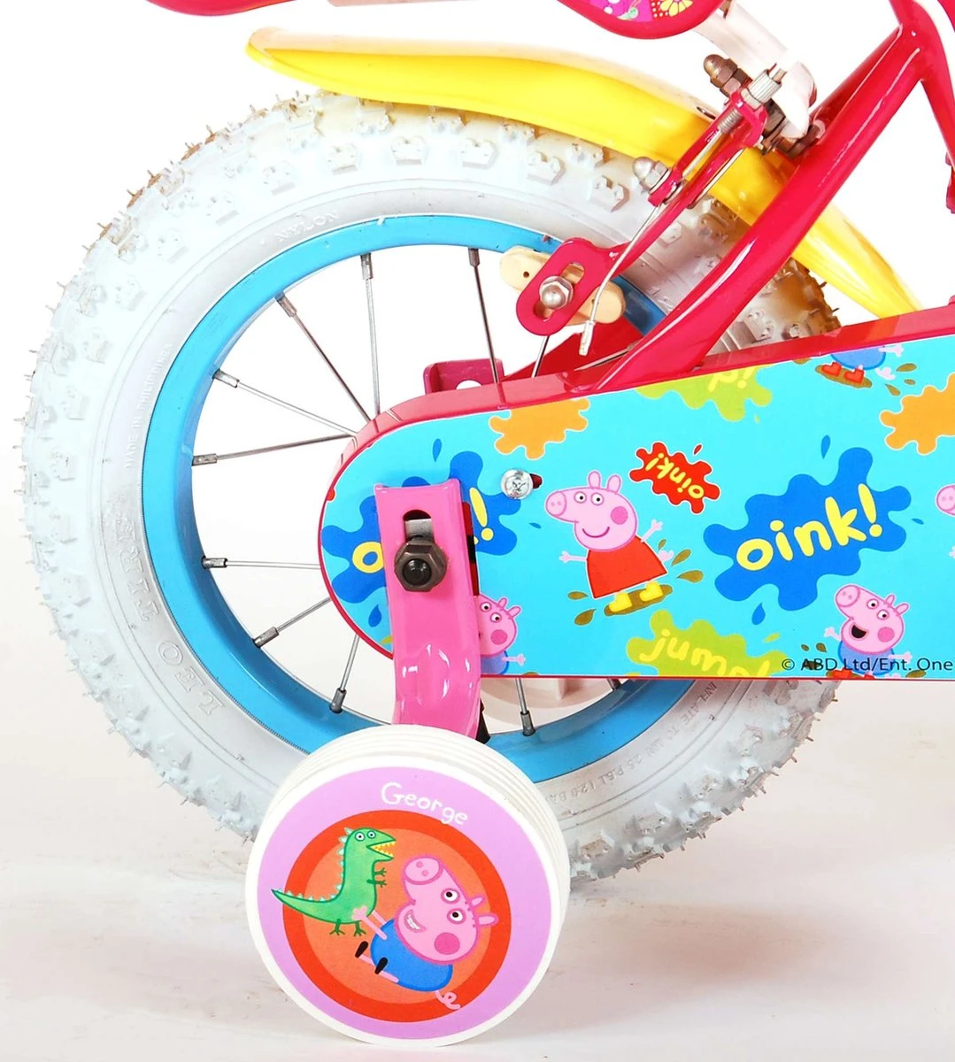 Volare Peppa Pig Kinderfiets - Meisjes - 12 Inch - Roze - 2 Handremmen - Afbeelding 6