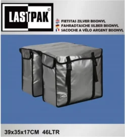 Lastpak Bisonyl Dubbele Fietstas - 46 L - Zilver