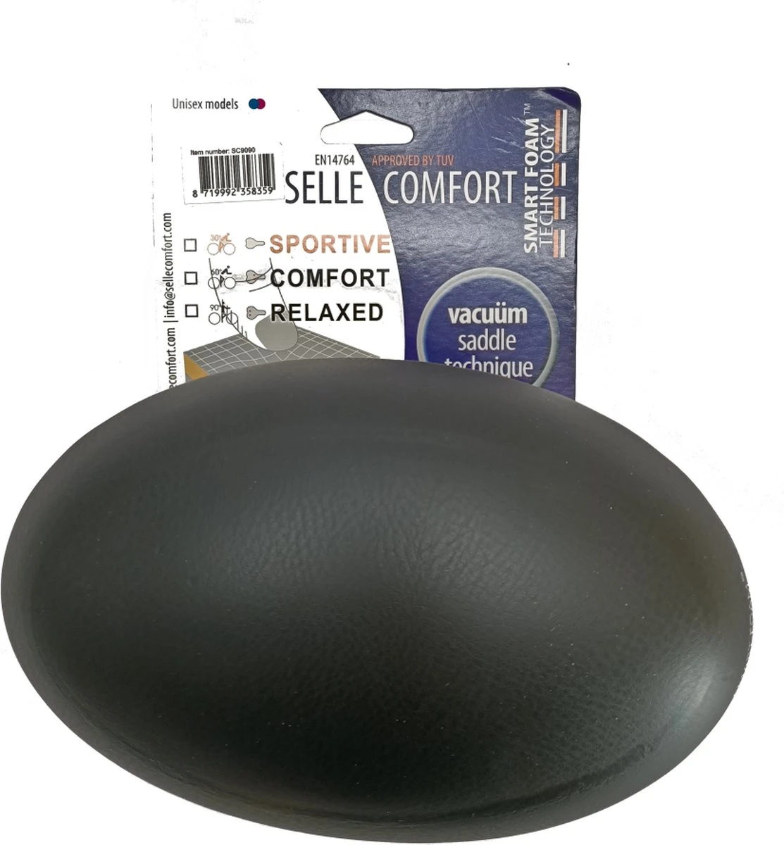 Selle Comfort Rok - Fietszadel - Met Smart Foam Techniek - Zwart - 23 CM - Afbeelding 2