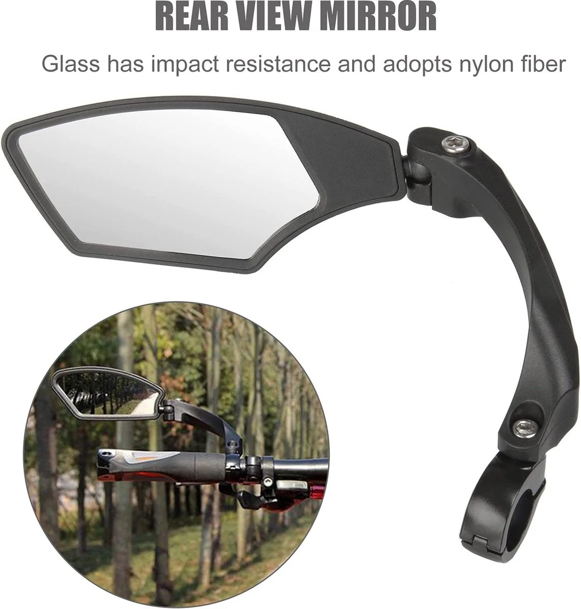 Igoods Fietsspiegel Ebike Links - Fietsspiegel Op Stuur - Verstelbaar - Afbeelding 5