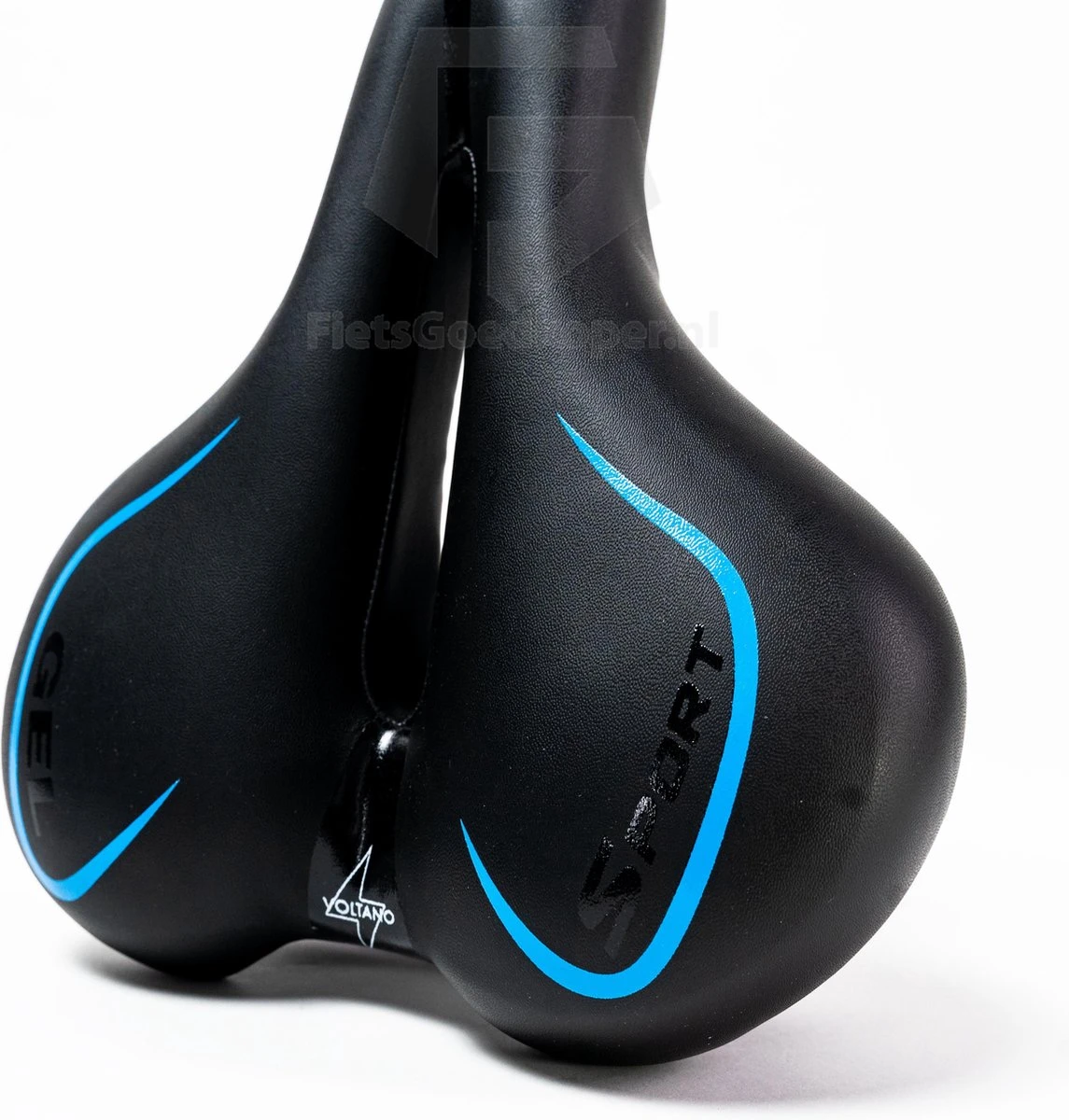 Voltano City / Tour Fietszadel - Comfortabel Gel Zadel - Met Uitsparing - Unisex - Zwart / Blauw - Elastomeren Vering Voor Extra Comfort - Afbeelding 6