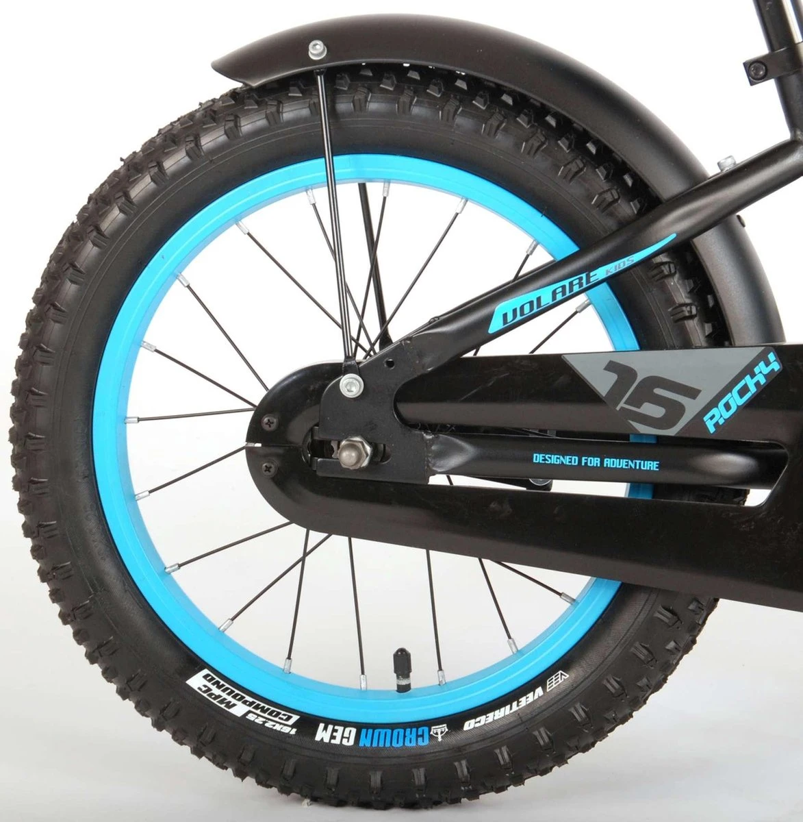 Volare Rocky Kinderfiets - 16 Inch - Zwart Blauw - 95% Afgemonteerd - Prime Collection - Afbeelding 3