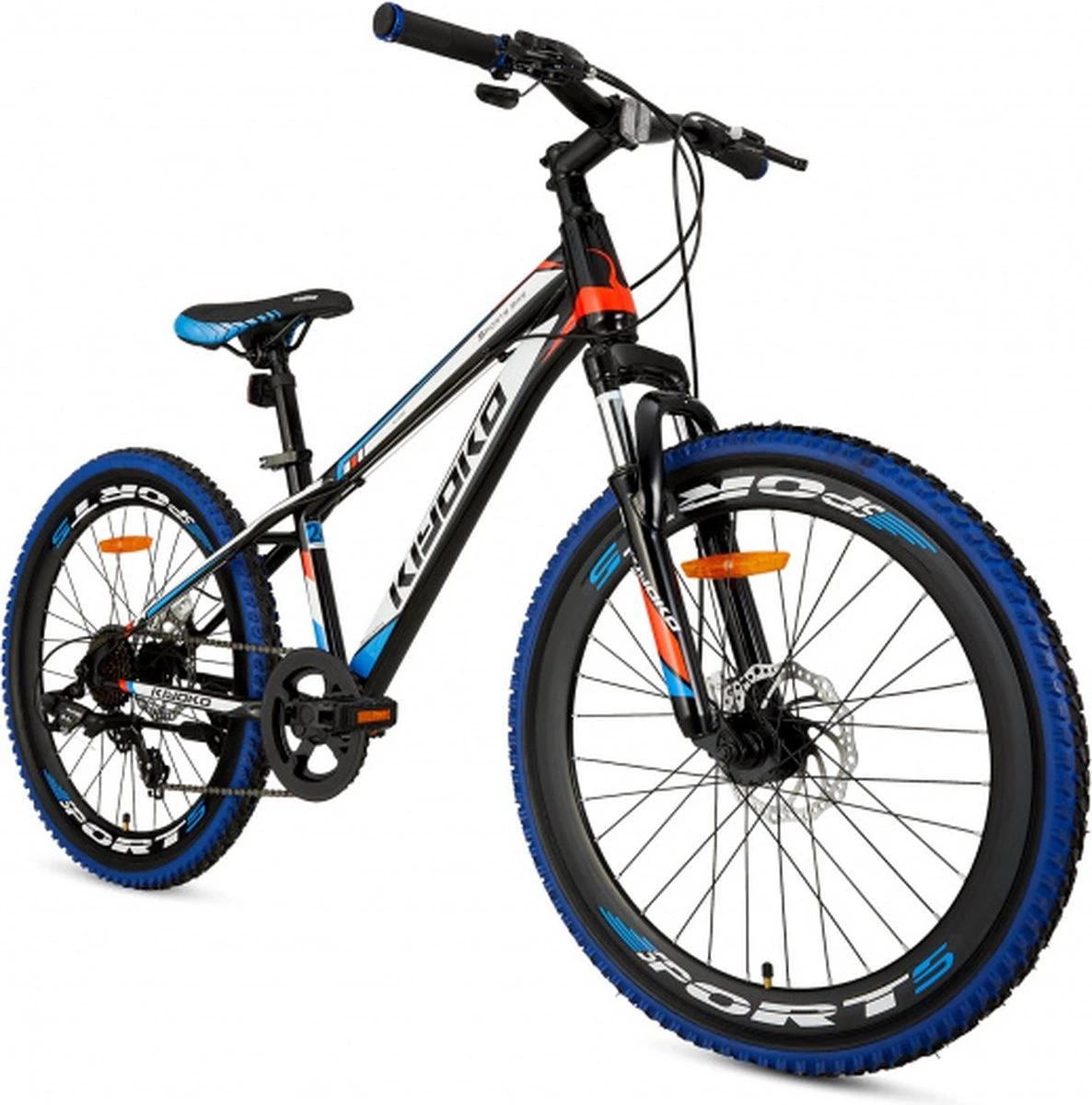 Supersuper Kiyoko Kinder Mountainbike - 7 Versnellingen - 24 Inch - Jongens - Zwart/Blauw - Afbeelding 9