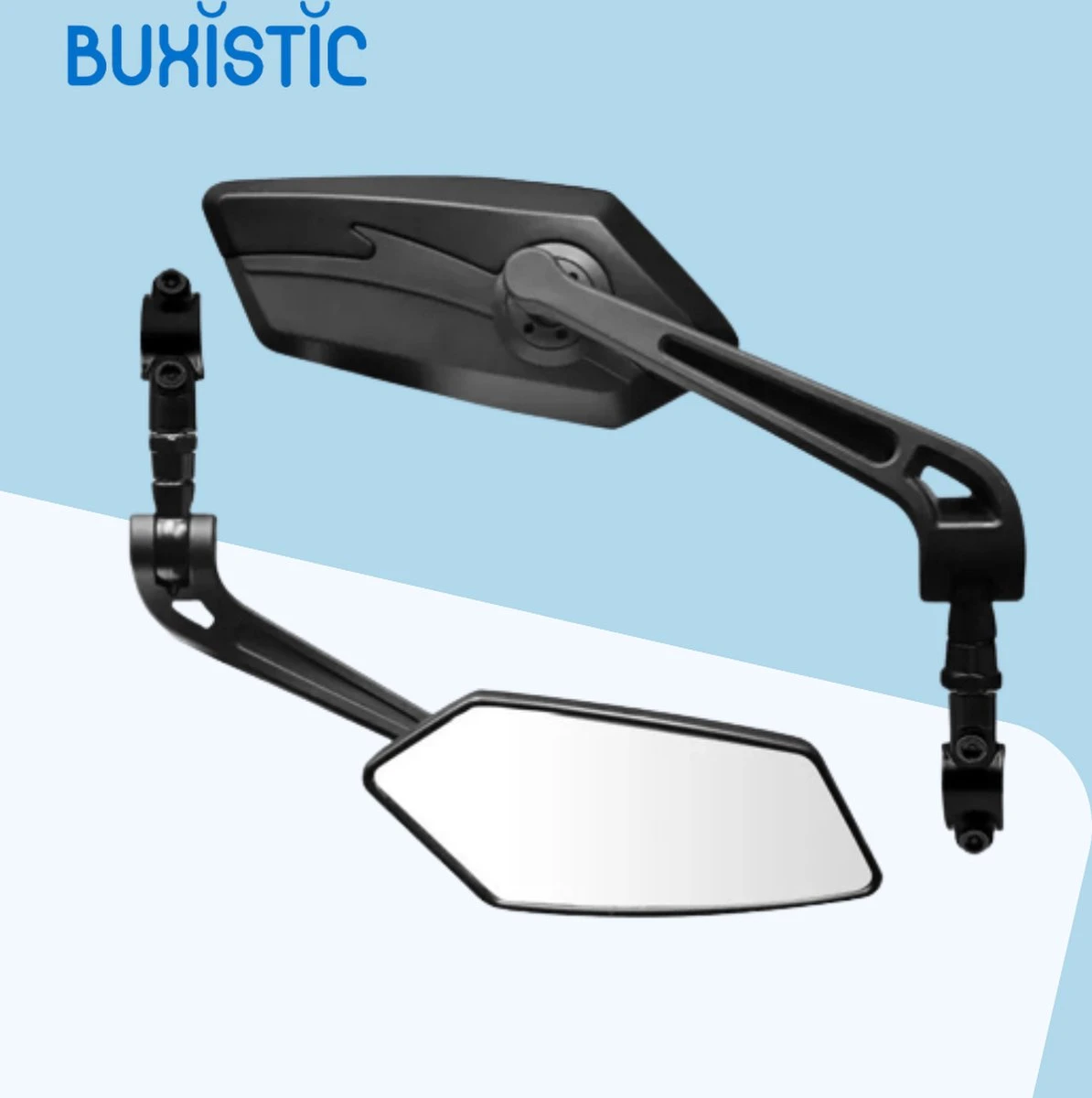 Merkloos Fietsspiegel - Set Van 2 - Links En Rechts - E Bike - Speed Pedelec - 360° Verstelbaar - Zwart - Achteruitkijkspiegel