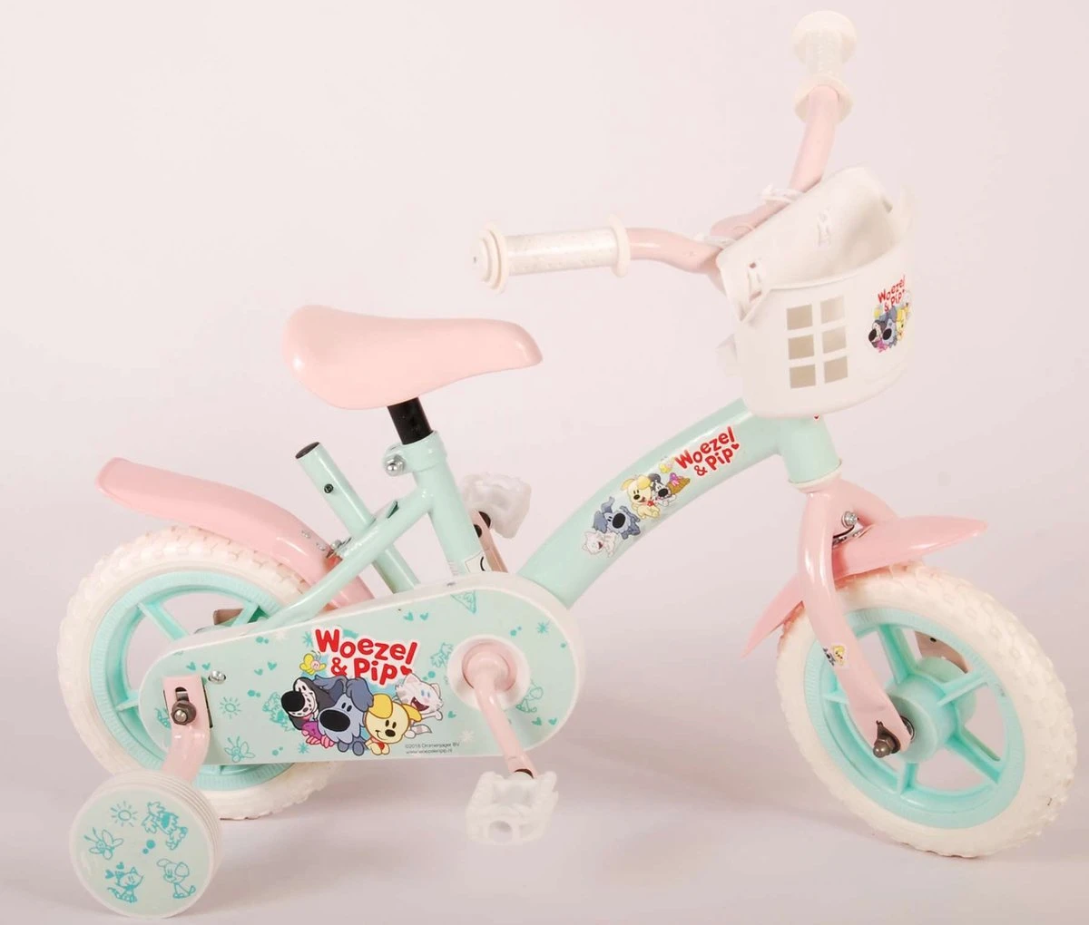 Volare Woezel & Pip Kinderfiets - Meisjes - 10 Inch - Mint Blauw/Roze - Doortrapper - Afbeelding 6