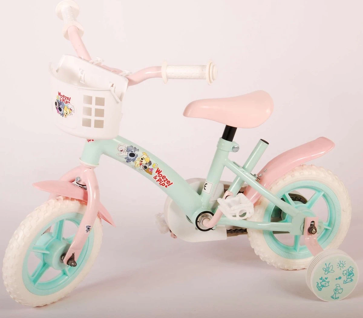 Volare Woezel & Pip Kinderfiets - Meisjes - 10 Inch - Mint Blauw/Roze - Doortrapper - Afbeelding 7