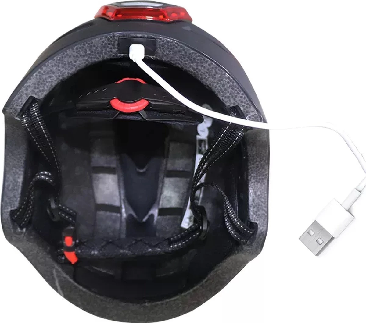 Fietshelm- Met Voor- En Achterlicht-Skatehelm -Maat-M-54 Tot 57 Cm-Helm Mat-Zwart - LED Verlichting - Afbeelding 10