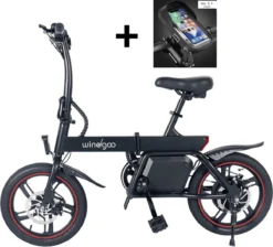 Merkloos Windgoo B20 PRO - E Bike - Elektrische Fiets - 16 Inch - 250W - 7.8Ah Batterij - Max. 25km/u - Zwart - Incl. GSM Houder