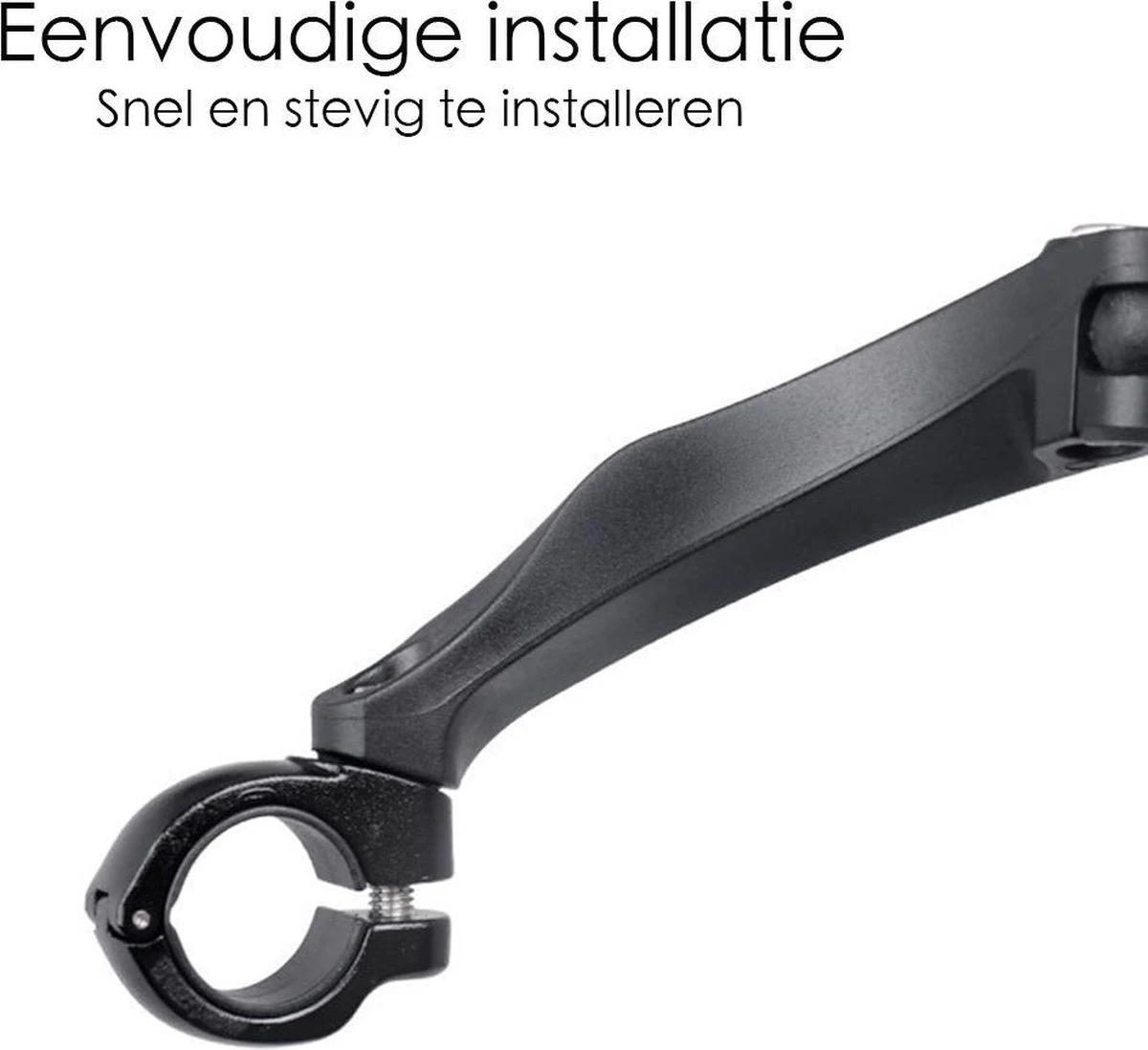 Merkloos Fietsspiegel Ebike Universeel - Zwart - Linker Spiegel - Verstelbaar - Universele Fietsspiegel - Fietsspiegel Op Stuur - Links - Fietsspiegel Achteruitkijk Spiegel - Fietsspiegels Electrische Fiets - Afbeelding 4