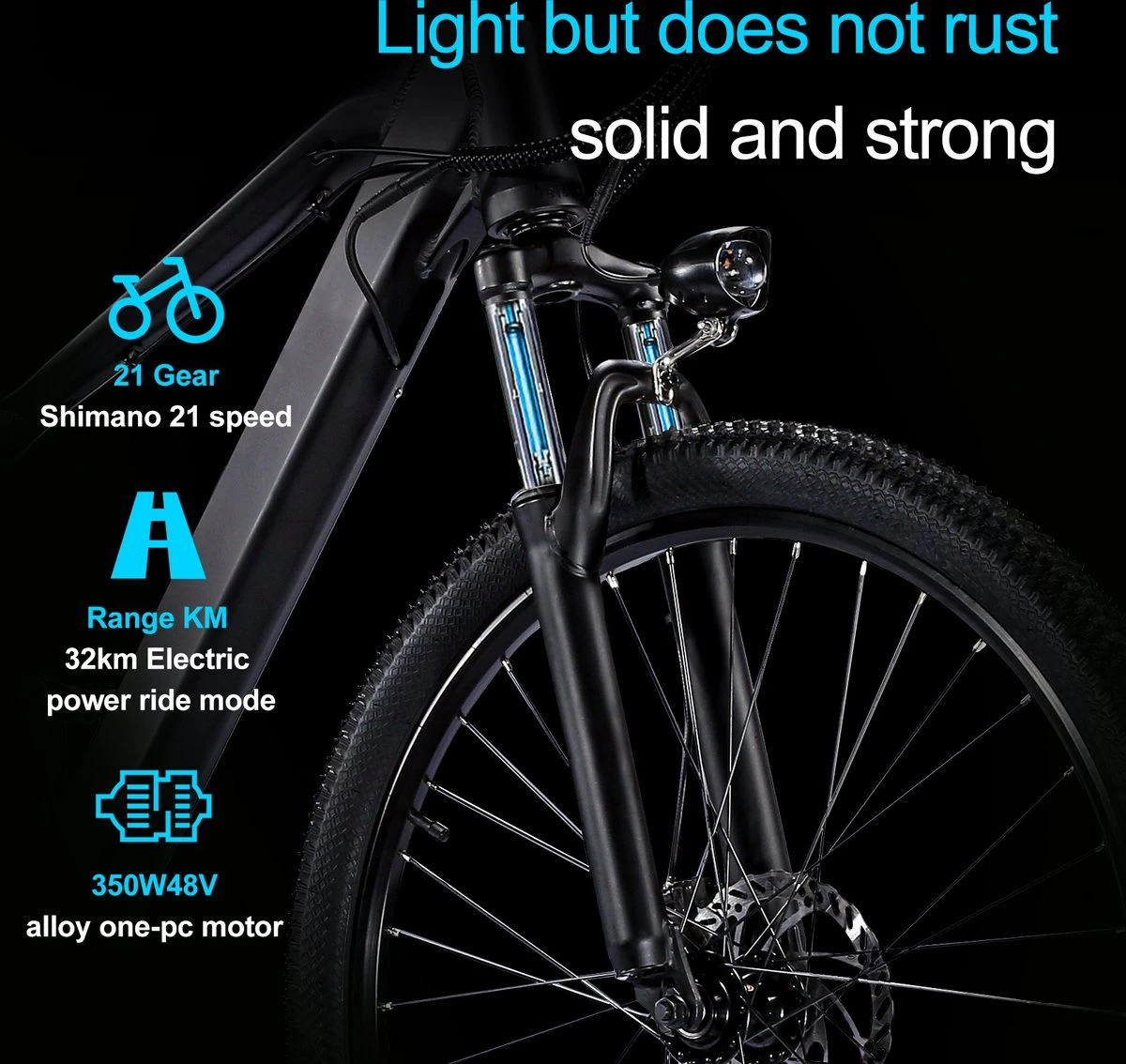 Elektrische Fiets Off-Road | E-Fietsen | Electric Mountain Bike | E-bike | 250W Motor | 26 Inch | Zwart BK7 - Afbeelding 7