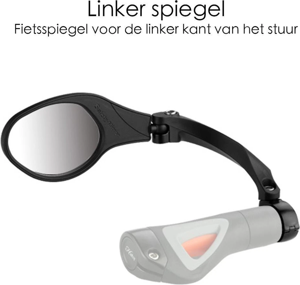 Merkloos Fietsspiegel Ebike Universeel - Zwart - Linker Spiegel - Verstelbaar - Universele Fietsspiegel - Fietsspiegel Op Stuur - Links - Fietsspiegel Achteruitkijk Spiegel - Fietsspiegels Electrische Fiets - Afbeelding 7