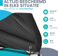 Merkloos Fietshoes Voor 1/2 Fietsen - Luxe Fiets Hoes - Waterdicht 210D Polyester Zwart - Inclusief Opbergzak