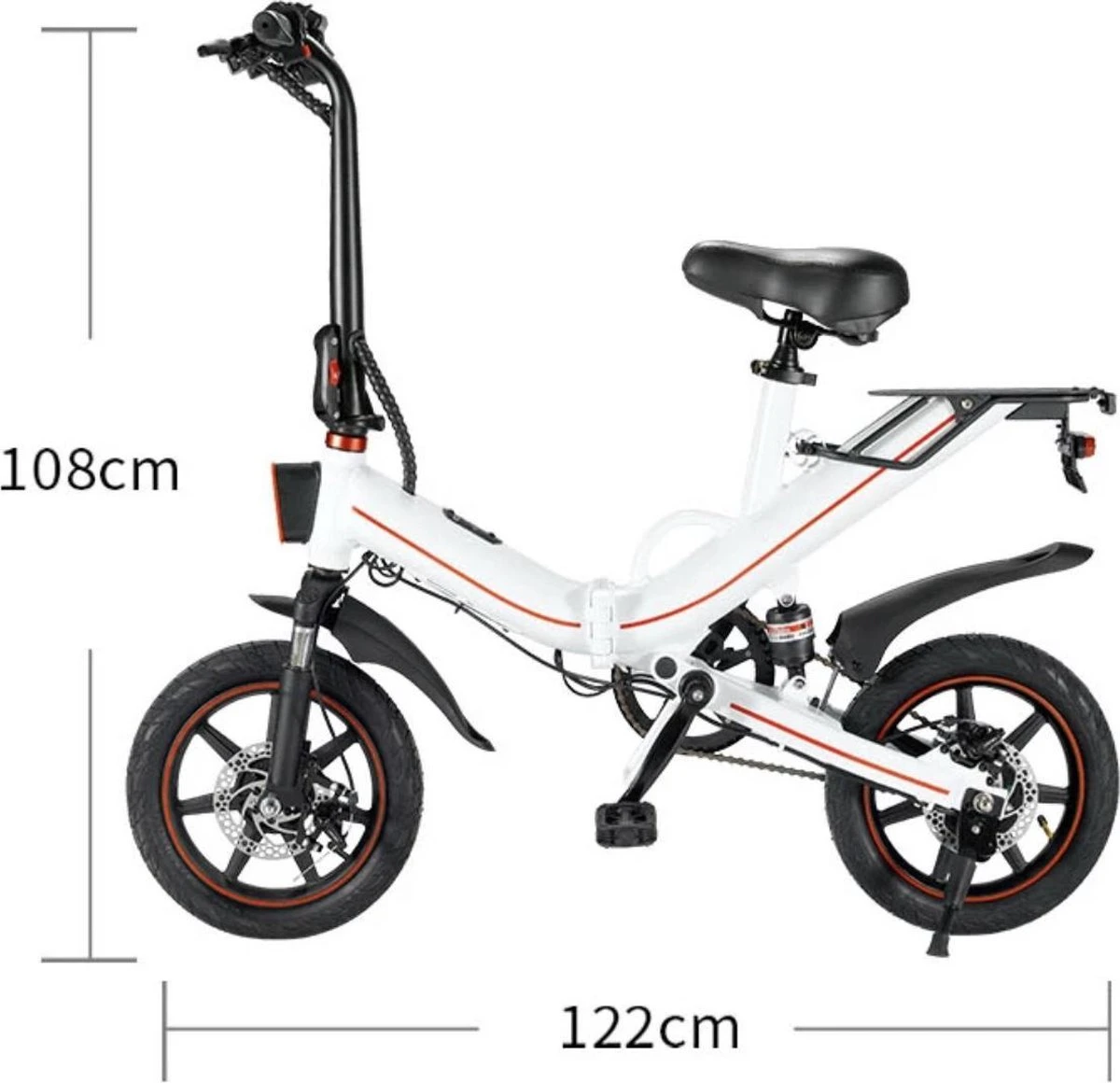 OUXI - V5 - 16 Inch - Elektrische Fiets - E Bike - Elektrische Vouwfiets - APP IOS/ Android - 500W Motor - 15Ah Lithuim Ion Batterij - Zwart - Afbeelding 4