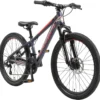 Bikestar 24 Inch 21 Speed Hardtail MTB Sport, Blauw / Rood