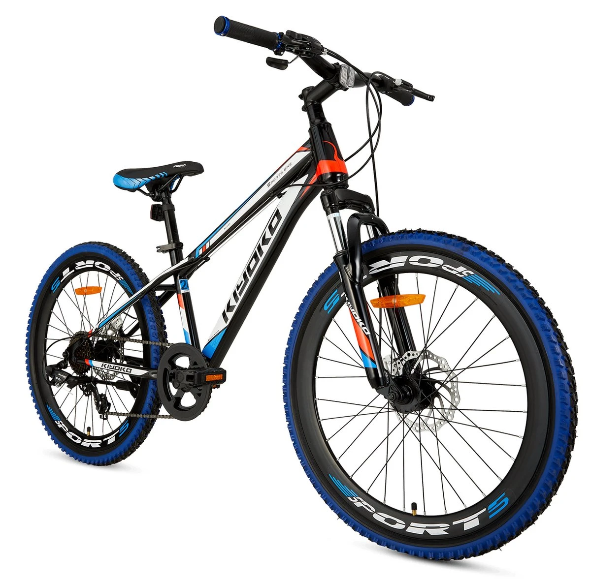 Supersuper Kiyoko Kinder Mountainbike - 7 Versnellingen - 24 Inch - Jongens - Zwart/Blauw - Afbeelding 2