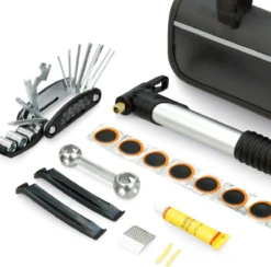 Fietstas - Met Fietspomp, Multitool En Bandenplakset – Fietsgereedschap, Fietsreparatieset - Zwart