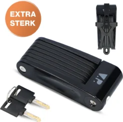 V.P.® Vouwslot – Fietsslot Met Houder – Fiets + E-Bike – 2 Sleutels - RVS