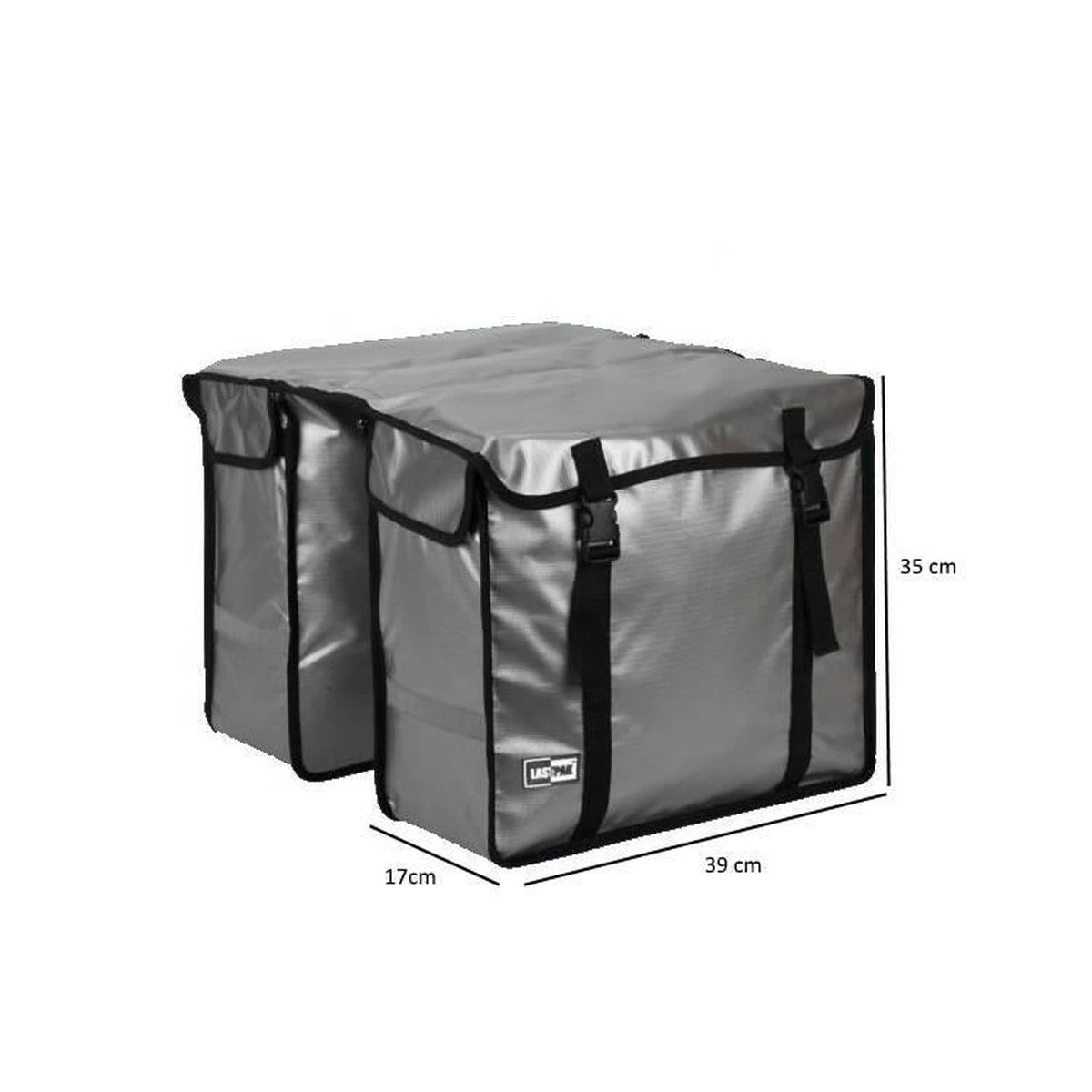 Lastpak Bisonyl Dubbele Fietstas - 46 L - Zilver - Afbeelding 3