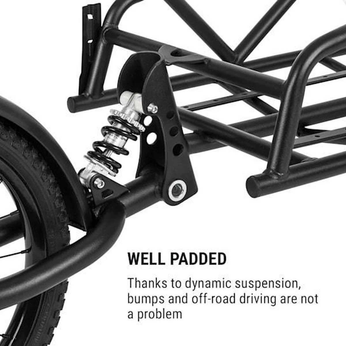 Klarfit Follower Fietsaanhanger Set - Fietskar 16" Luchtband - Aanhangwagen 35 Kg Belastbaarheid - Transporttas 120 Liter - Afbeelding 11