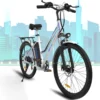 HITWAY Elektrische Fiets Voor Volwassenen | Ebikes Fietsen Stadsfiets | 250W 36V Motor | 7 VERSNELLINGSSYSTEE | 26 Inch - Wit