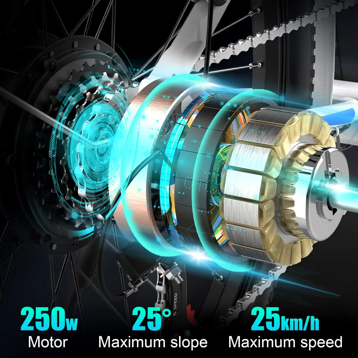 HITWAY Elektrische Fiets Voor Volwassenen | Ebikes Fietsen Stadsfiets | 250W 36V Motor | 7 VERSNELLINGSSYSTEE | 26 Inch - Wit - Afbeelding 4