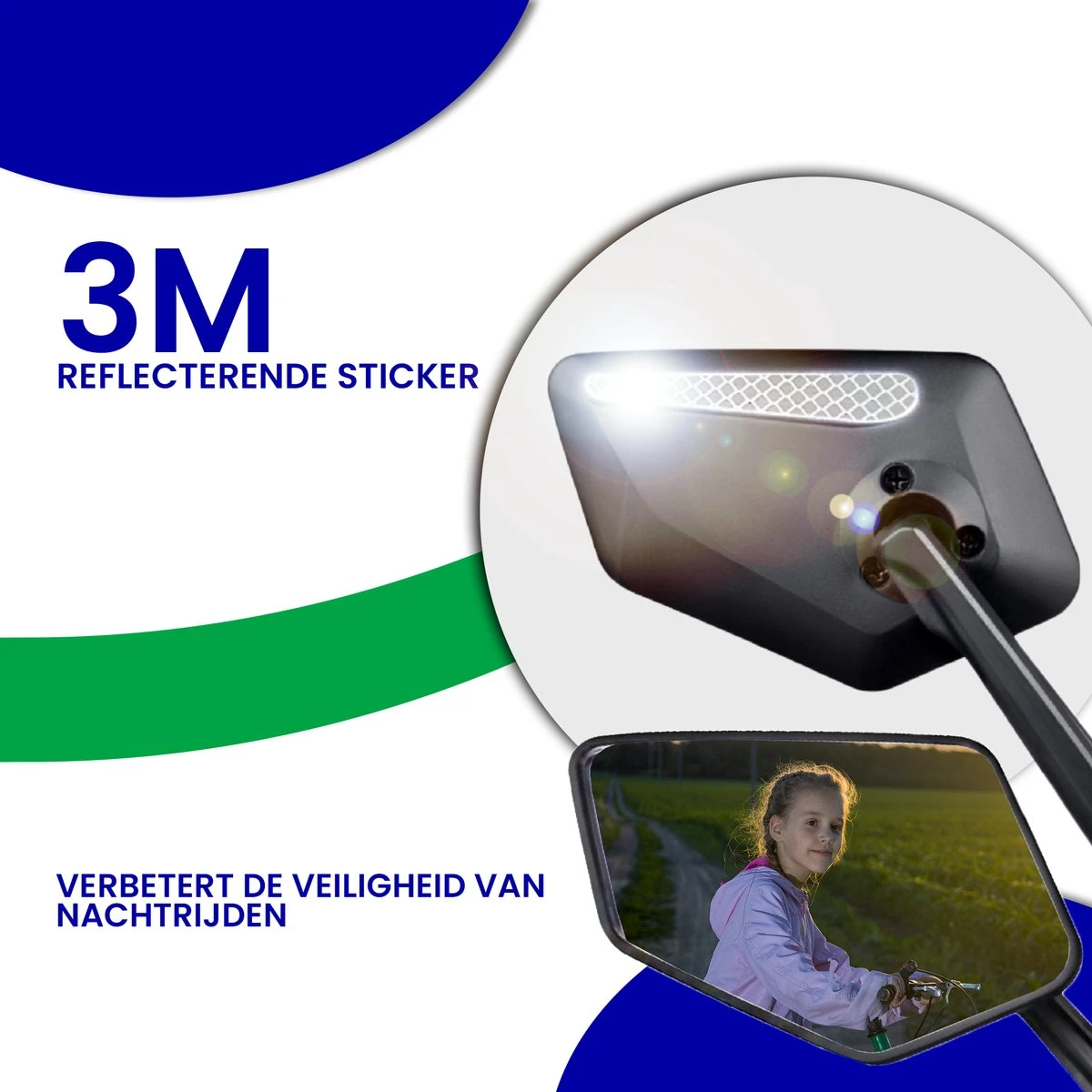 Beyond Gold - Fietsspiegel - Links - Reflectie Strip - E Step - Elektrische Fiets - Mountain Bike - Incl Grote Kijkhoek - Achteruitkijkspiegel - 360º Verstelbaar - Multifunctioneel - Incl Inbussleutel - Fiets Spiegel - Afbeelding 13