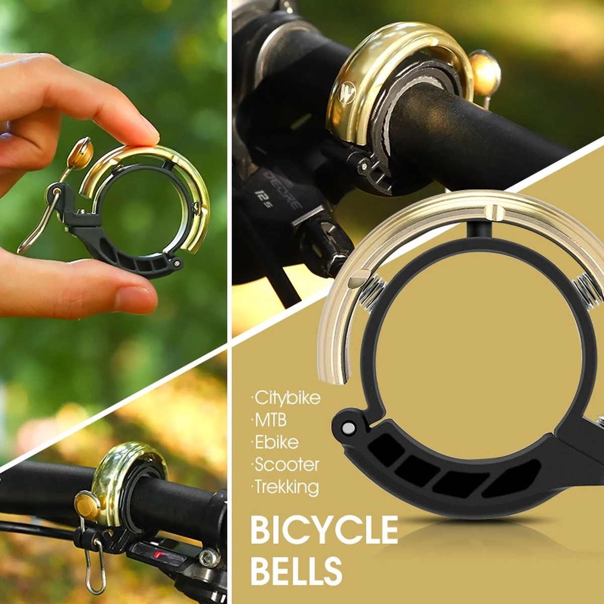 Fietsbel Goud Voor Racefiets Fiets Scooter En Motor - Mountainbike Accesoires En Wielrennen - Wielersport En Motorsport - Afbeelding 11