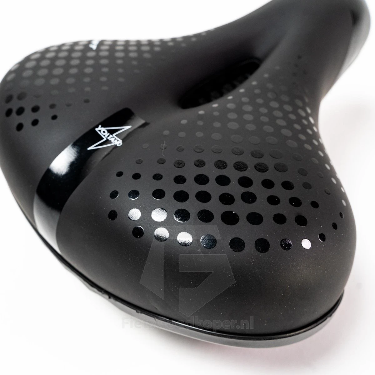 Voltano Pro Gel Fietszadel – Met Uitsparing – Zwart – Unisex - Inclusief Zadelstrop - Ergonomisch Gevormd - Elastomeer Vering - Afbeelding 2