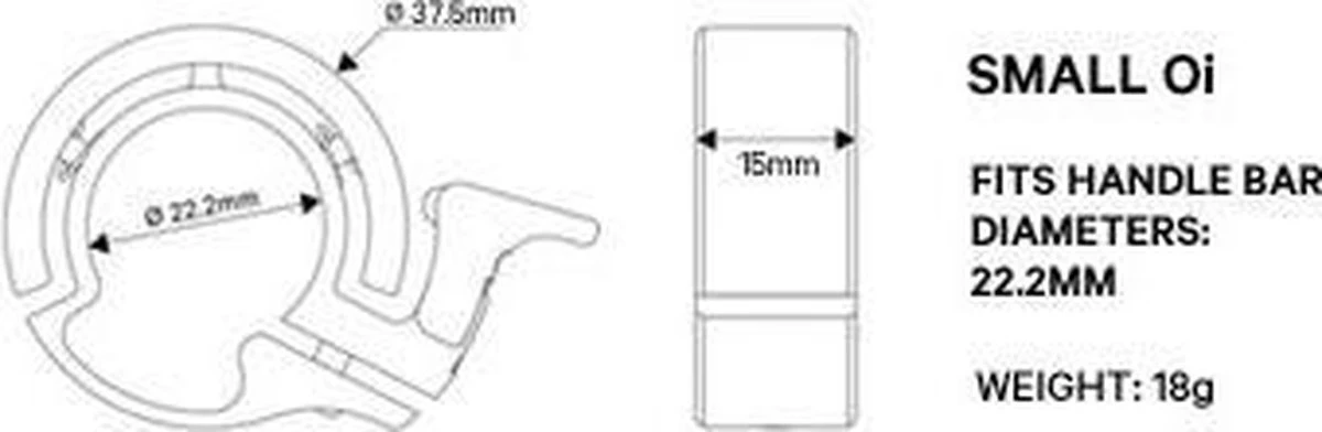 KNOG Oi CLASSIC SMALL FIETSBEL ZWART 22.2mm - Afbeelding 6