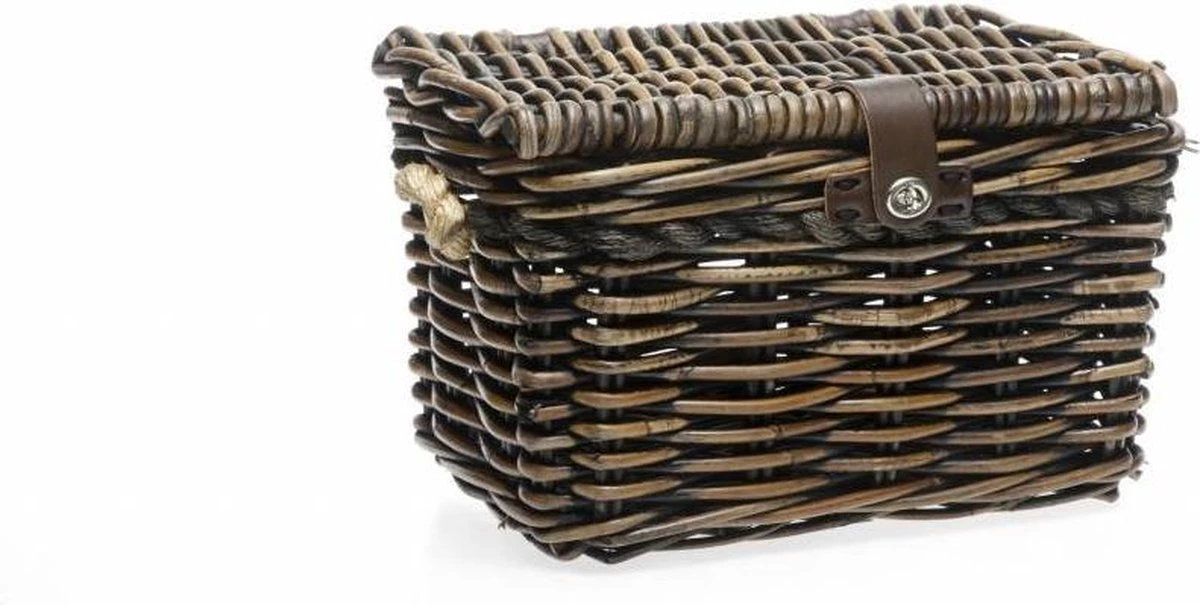 New Looxs Melbourne Medium Fietsmand Voordrager - 24 Liter - Rotan - Bruin