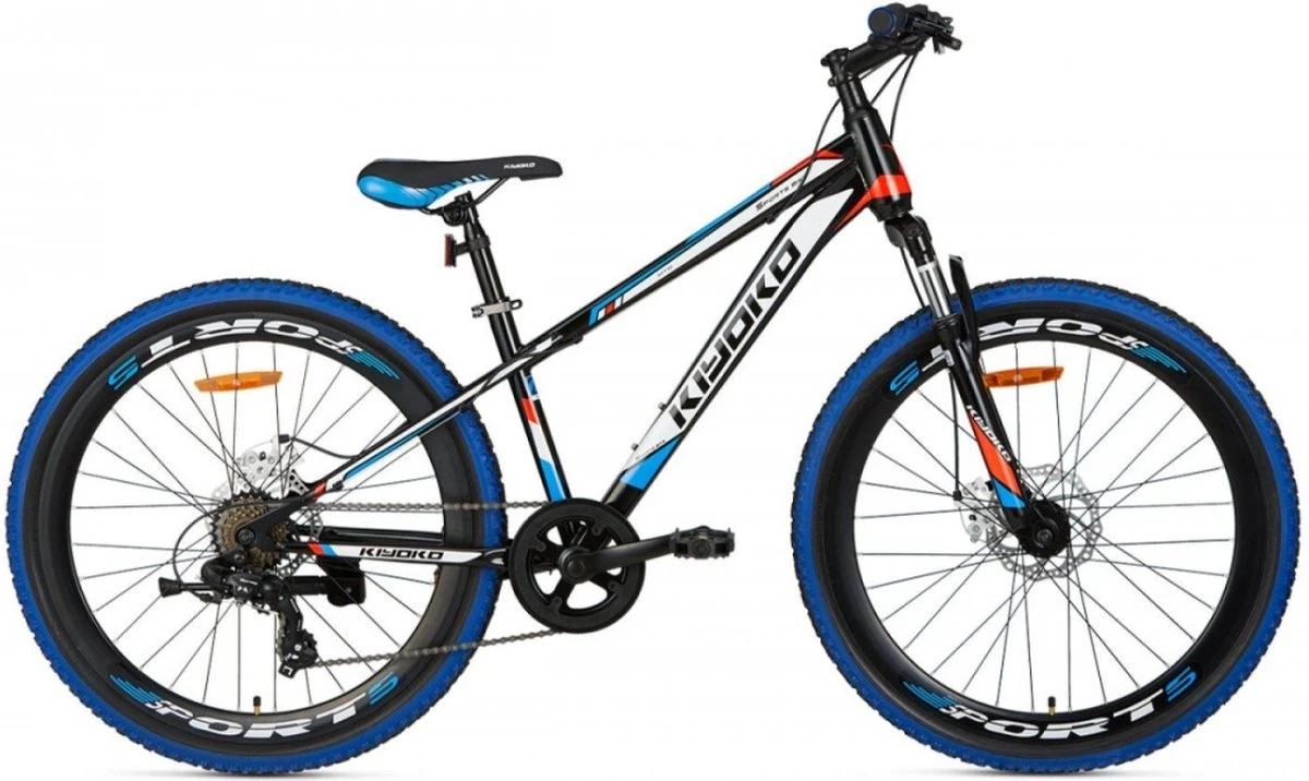 Supersuper Kiyoko Kinder Mountainbike - 7 Versnellingen - 24 Inch - Jongens - Zwart/Blauw - Afbeelding 8