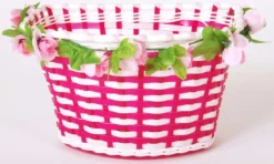 Volare Gevlochten Fietsmand Met Bloemen