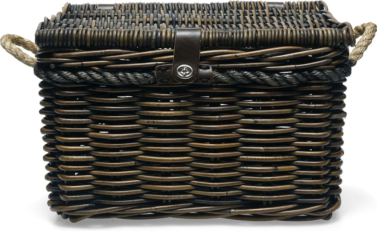 New Looxs Melbourne Large Fietsmand Voordrager - 45 Liter - Rotan - Bruin - Afbeelding 2