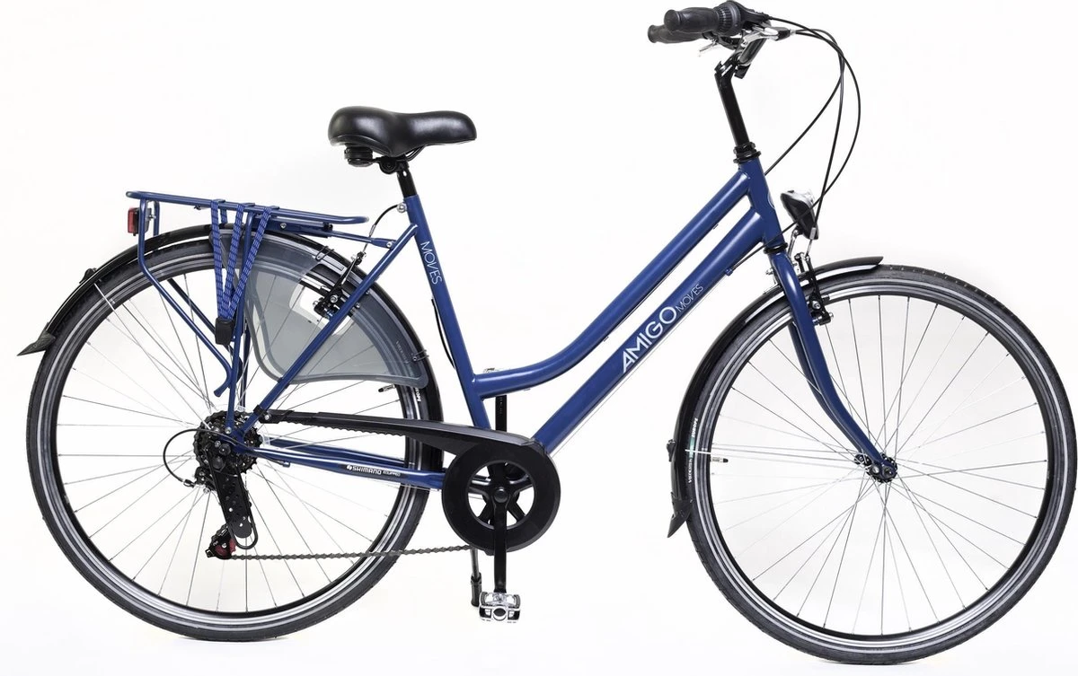 Amigo Moves - Damesfiets 28 Inch - Fiets Met 6 Versnellingen - Matblauw