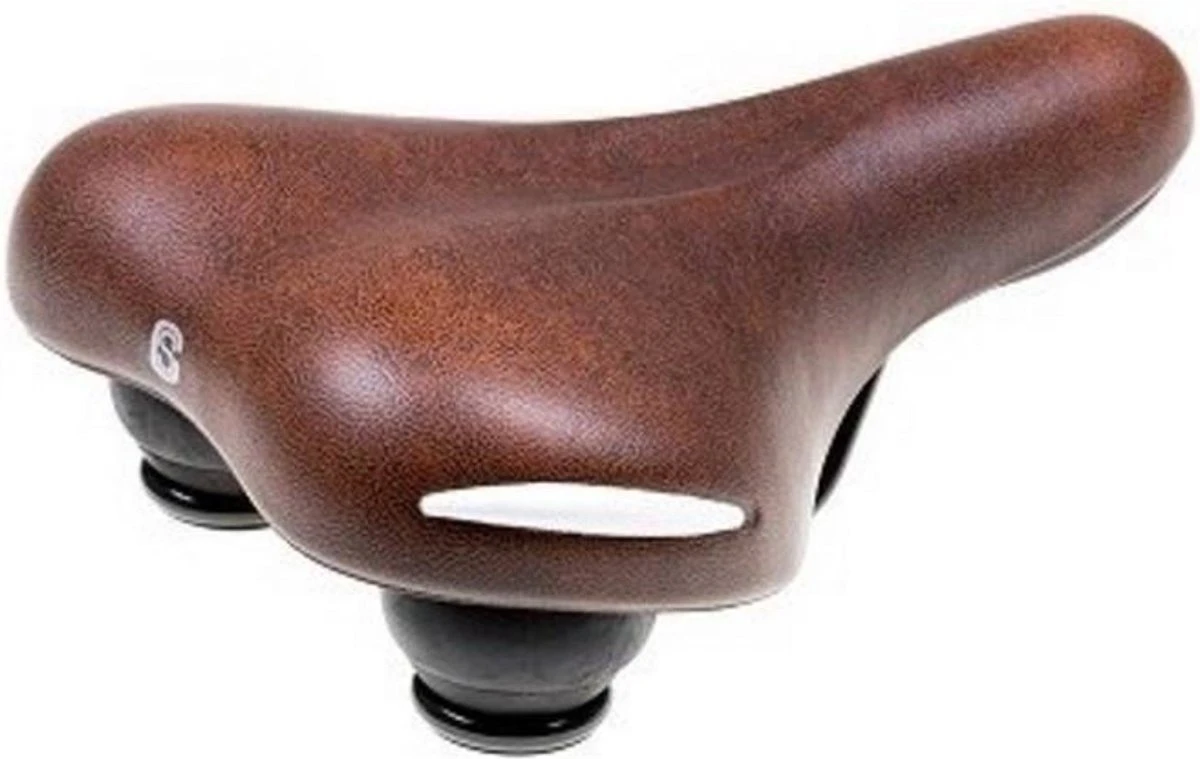 Selle Zadel Comfort Bruin Met Witte Bumpers - Zonder Strop - Afbeelding 2