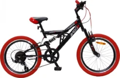 Amigo Fun Ride - Mountainbike 20 Inch - Voor Jongens En Meisjes - Met 7 Versnellingen - Zwart/Rood
