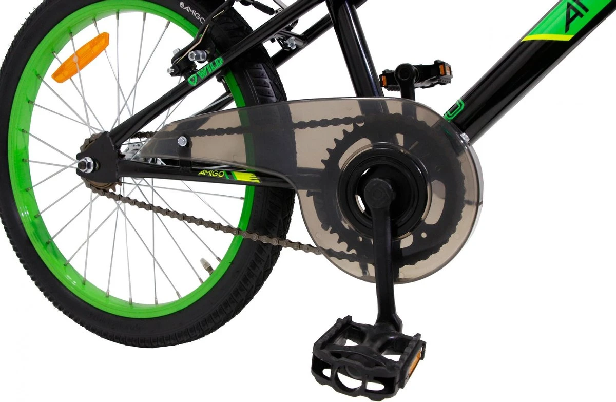 Amigo Wild - Mountainbike 20 Inch - Voor Jongens En Meisjes - Zwart/Groen - Afbeelding 9