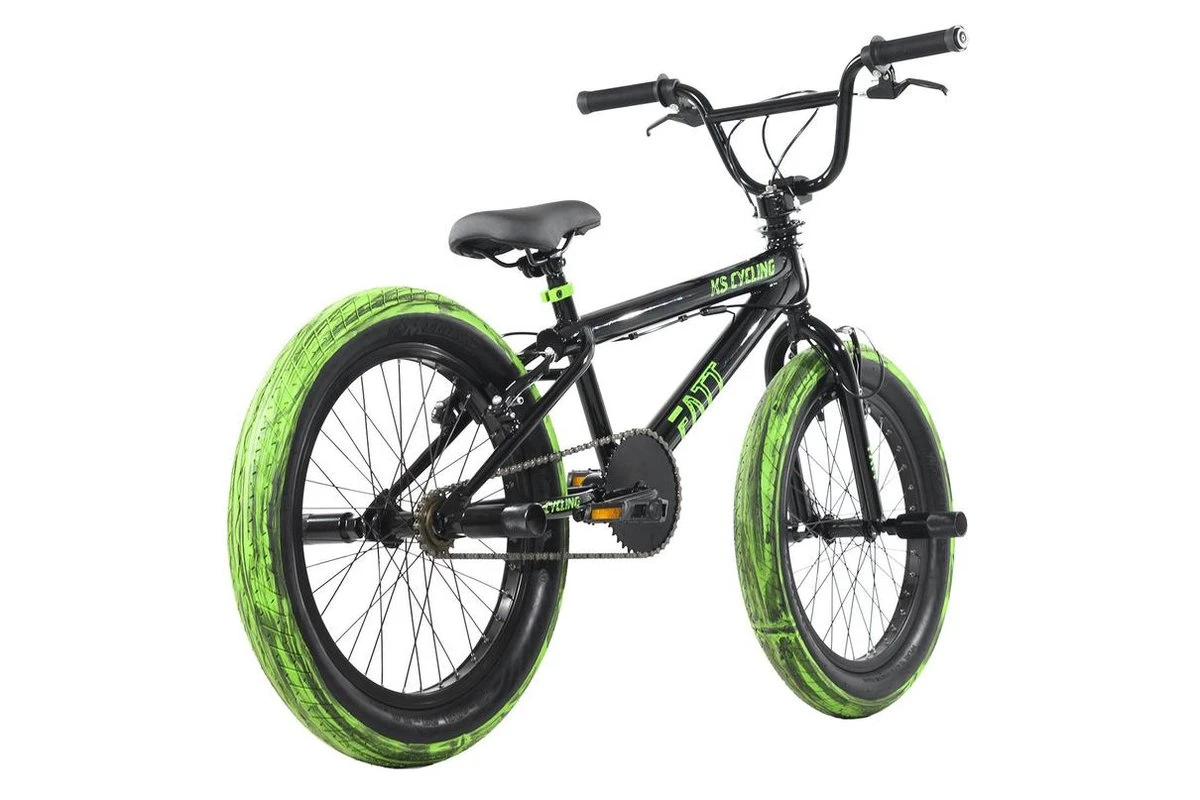 Ks Cycling Fiets BMX Freestyle 20'' Fatt Zwart-groen - 25 Cm - Afbeelding 2