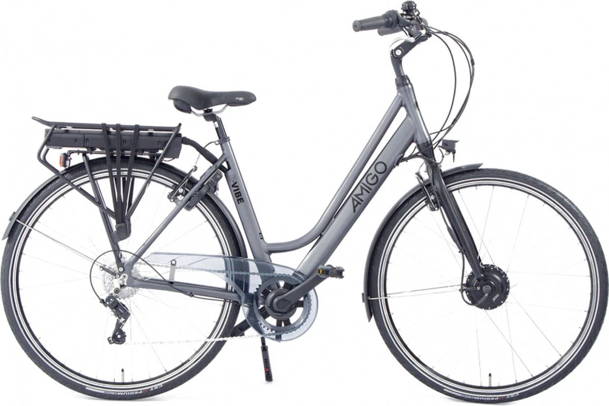 Amigo E-Vibe D1 - Elektrische Stadsfiets Voor Dames - Met 7 Versnellingen - Matgrijs