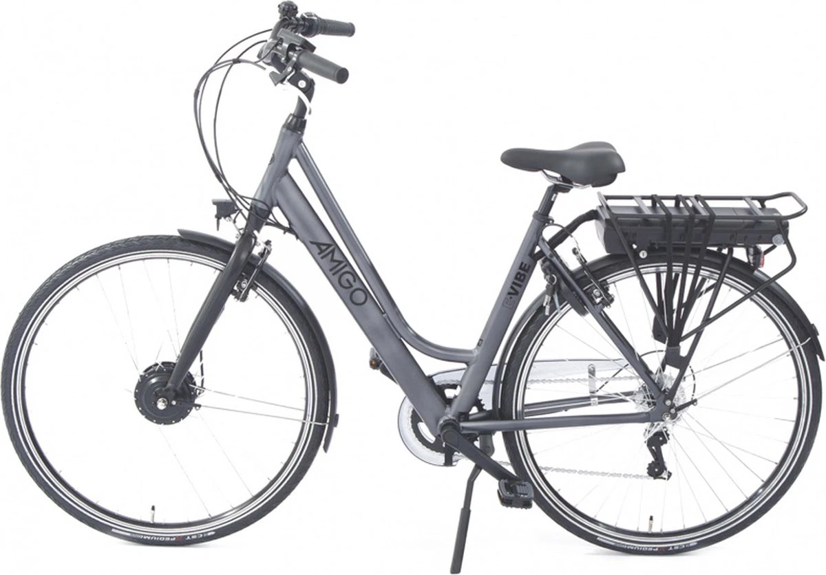 Amigo E-Vibe D1 - Elektrische Stadsfiets Voor Dames - Met 7 Versnellingen - Matgrijs - Afbeelding 3