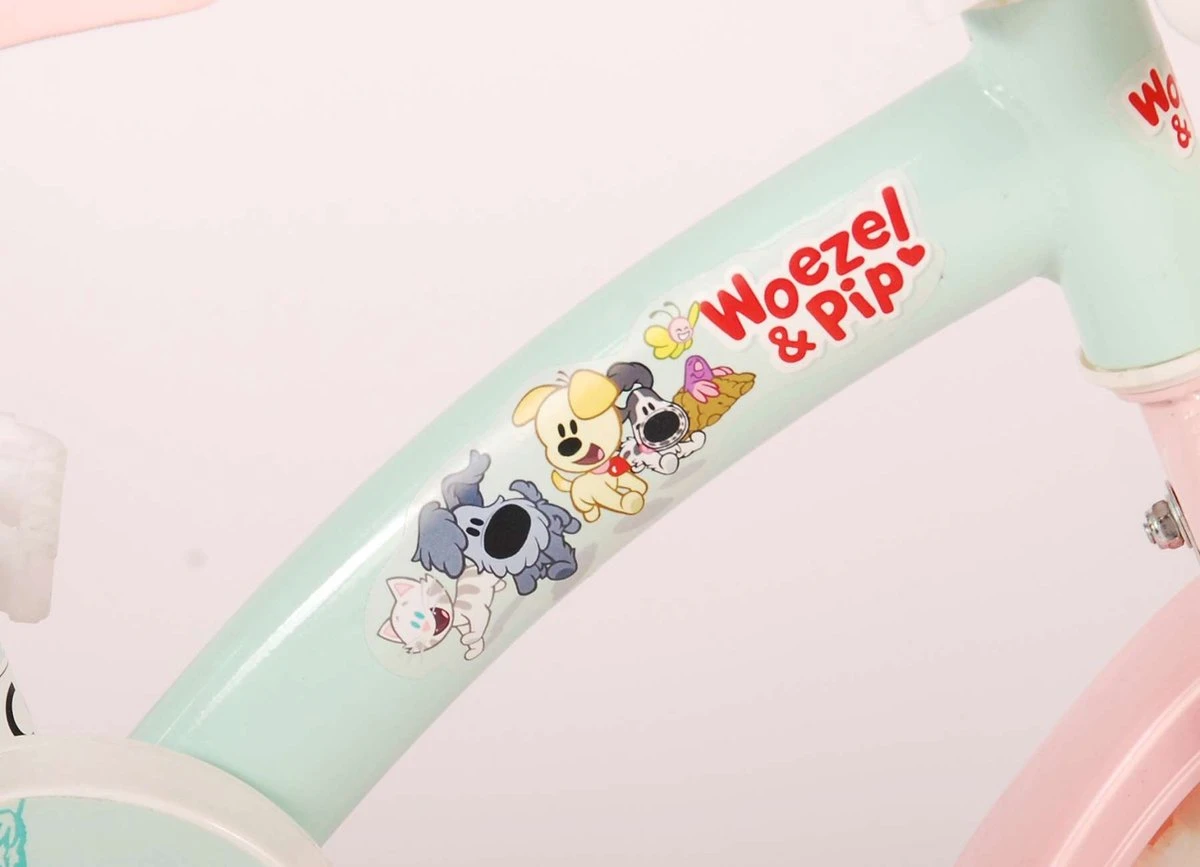 Volare Woezel & Pip Kinderfiets - Meisjes - 10 Inch - Mint Blauw/Roze - Doortrapper - Afbeelding 10