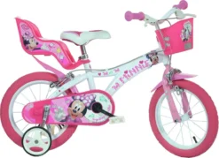 Dino Disney Minnie Mouse - Fiets - Meisjes - Wit;Roze - 16 Inch