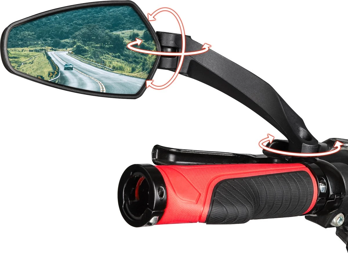TIKKENS® Fietsspiegel Links - Verstelbaar - Fiets Spiegel Geschikt Voor E-bike, Speed-pedelec - Afbeelding 2