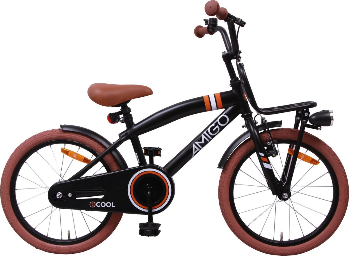 Amigo 2Cool Jongensfiets - Kinderfiets 20 Inch - Matzwart