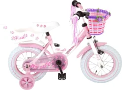 Volare Rose Kinderfiets - 12 Inch - Meisjes - Roze/wit - 95% Afgemonteerd