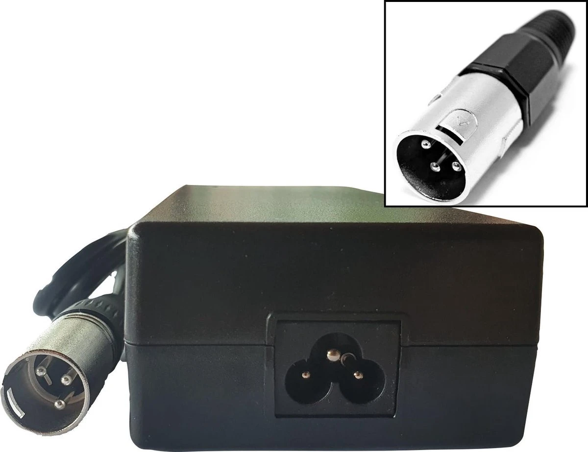 Elektrische Fietsoplader - Li-ion 36V 2A - Met XLR - 3 Pins Stekker Vervanging