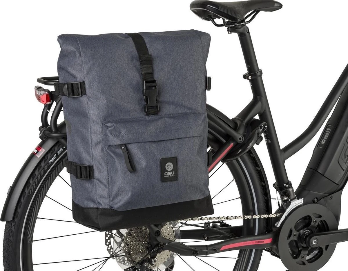 AGU Urban H2O Roll-Top Enkele Fietstas - Tas Met Afneembare Schouderriem - 3M Reflectie - Waterdicht - 14 Liter - Grijs - Afbeelding 3